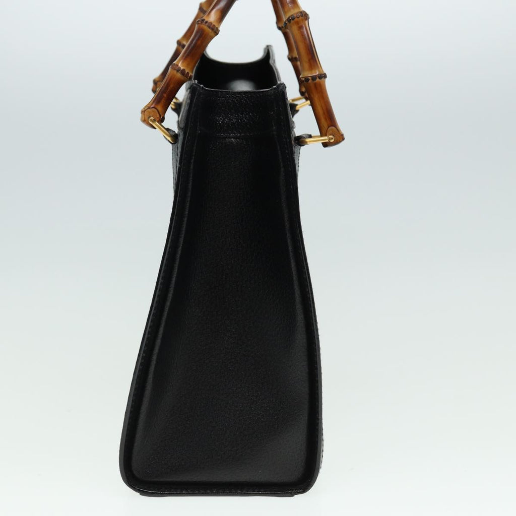 GUCCI Bamboo Hand Bag Leather Black 002 123 0260 79158