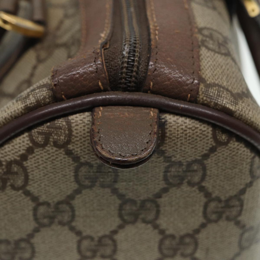 GUCCI GG Supreme Web Sherry Line Boston Bag PVC Beige Red 40 02 007 79159