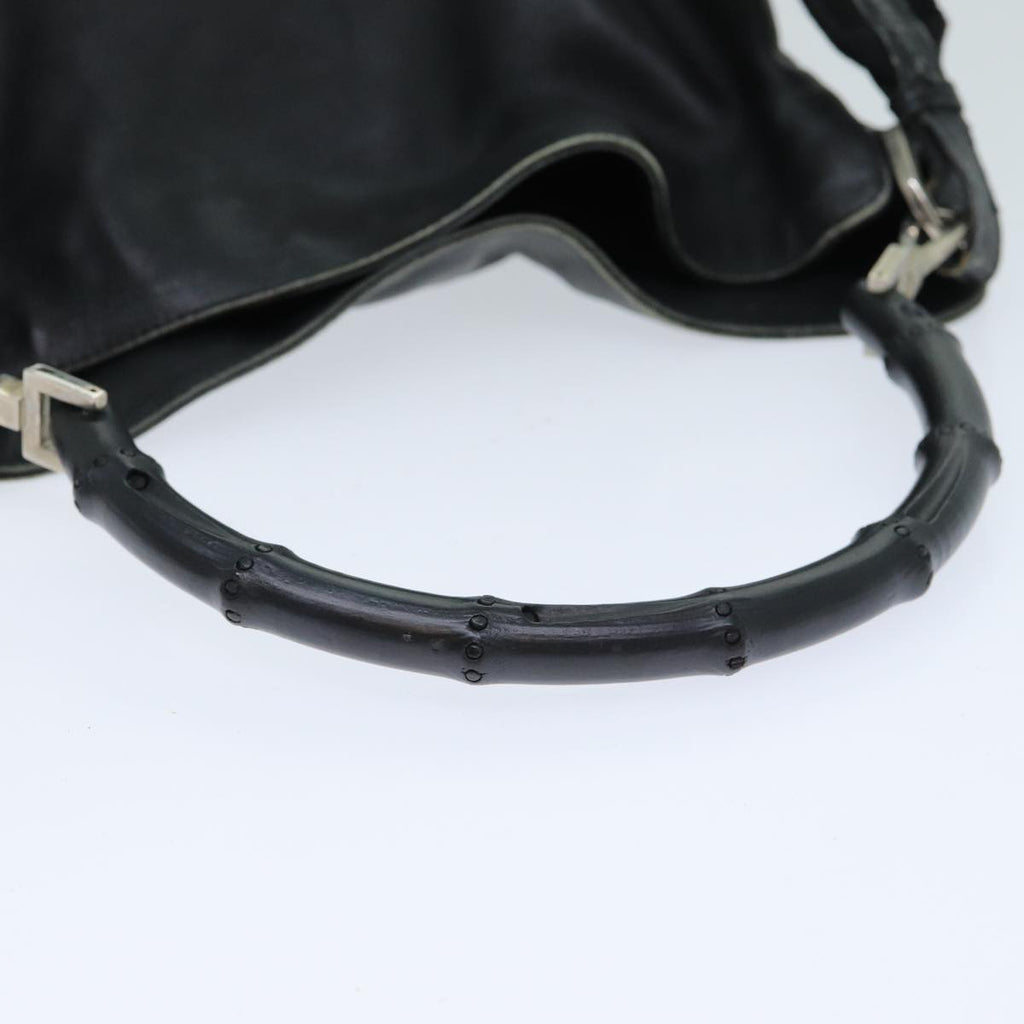 GUCCI Bamboo Hand Bag Leather Black 001 4058 79160