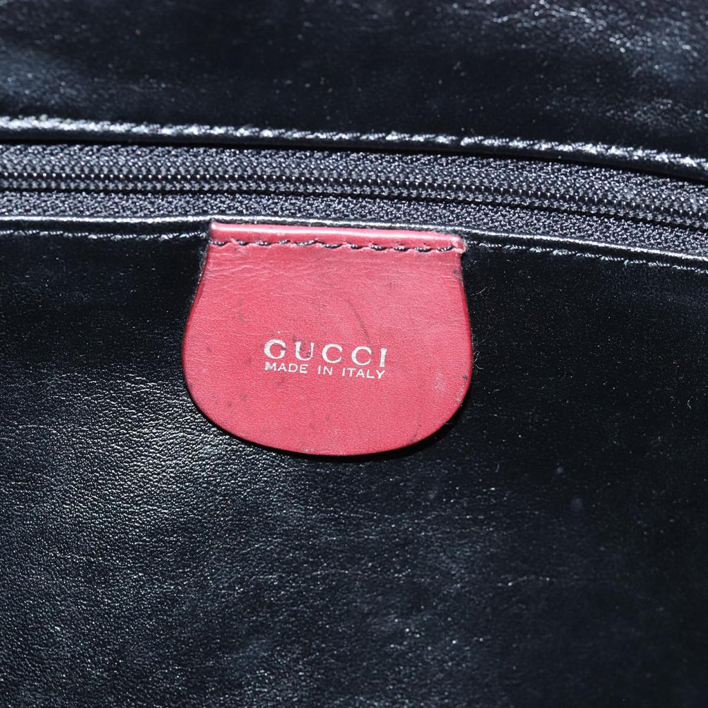 GUCCI Bamboo Hand Bag Suede 2way Red 001 1638 79161