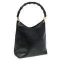 GUCCI Bamboo Shoulder Bag Leather Black 001 3007 3754 79162
