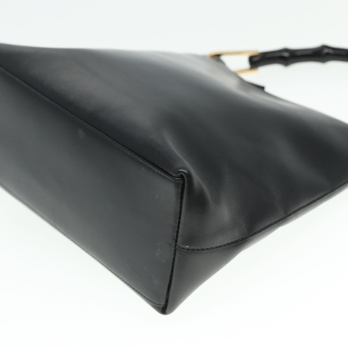 GUCCI Bamboo Shoulder Bag Leather Black 001 3007 3754 79162