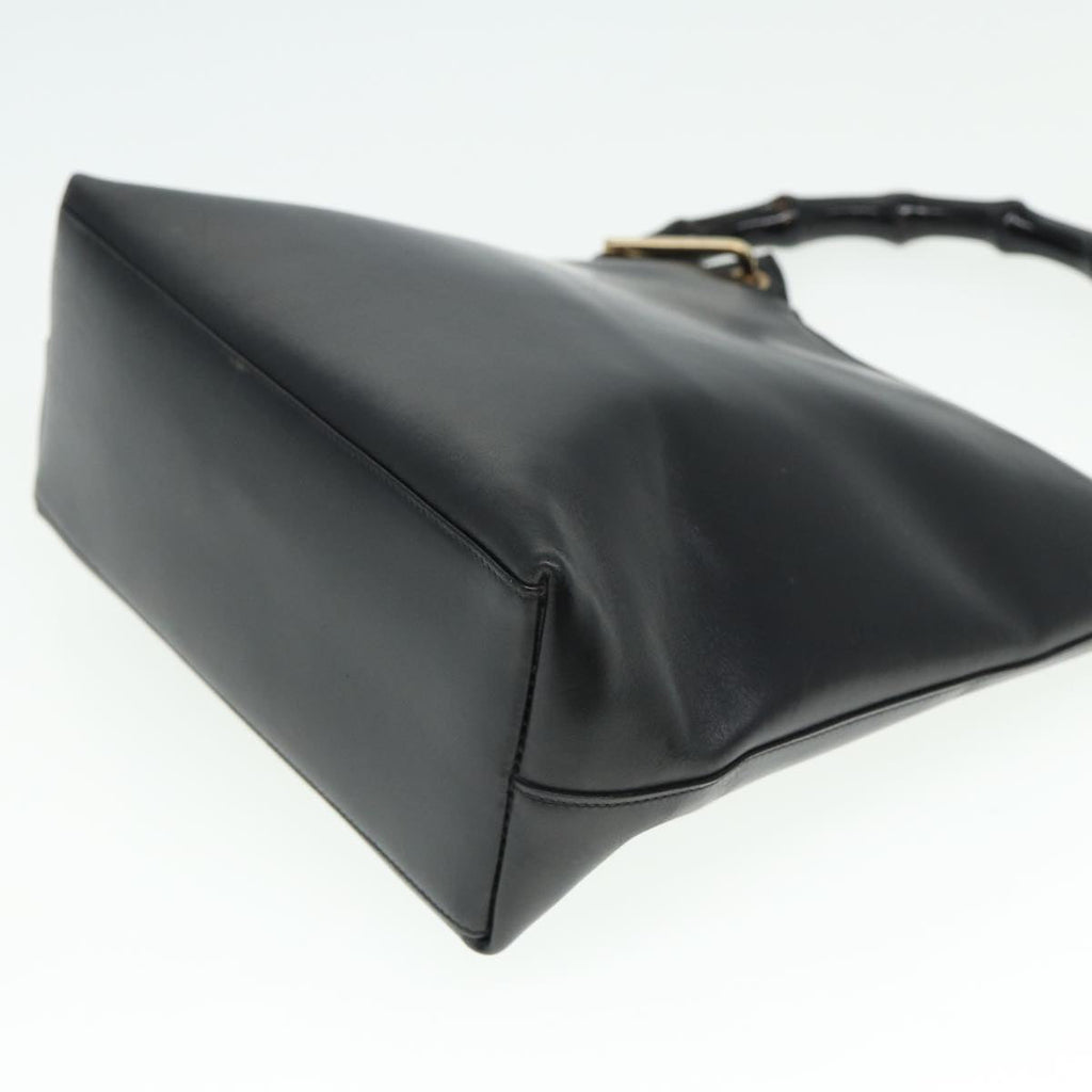 GUCCI Bamboo Shoulder Bag Leather Black 001 3007 3754 79162