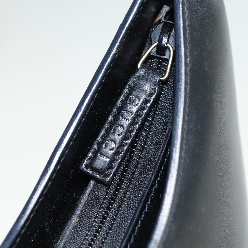 GUCCI Bamboo Shoulder Bag Leather Black 001 3007 3754 79162