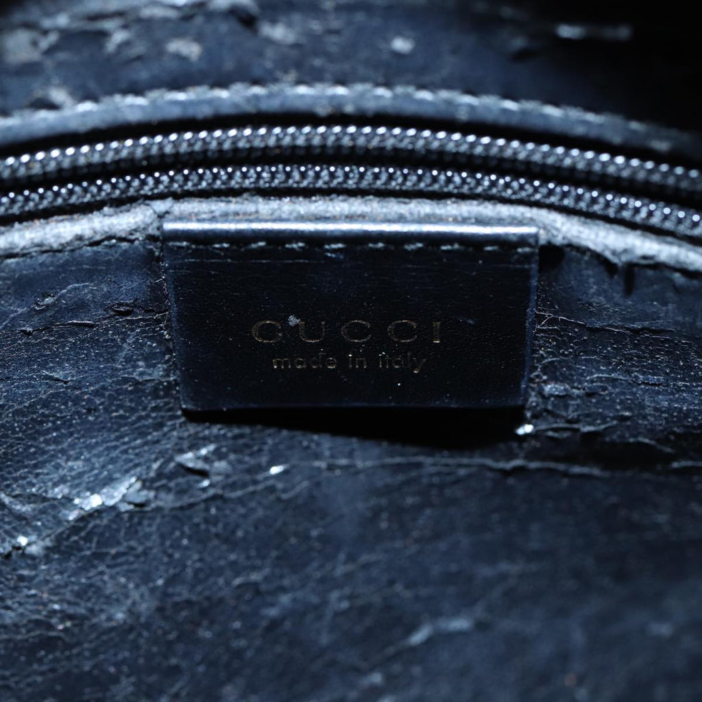 GUCCI Bamboo Shoulder Bag Leather Black 001 3007 3754 79162