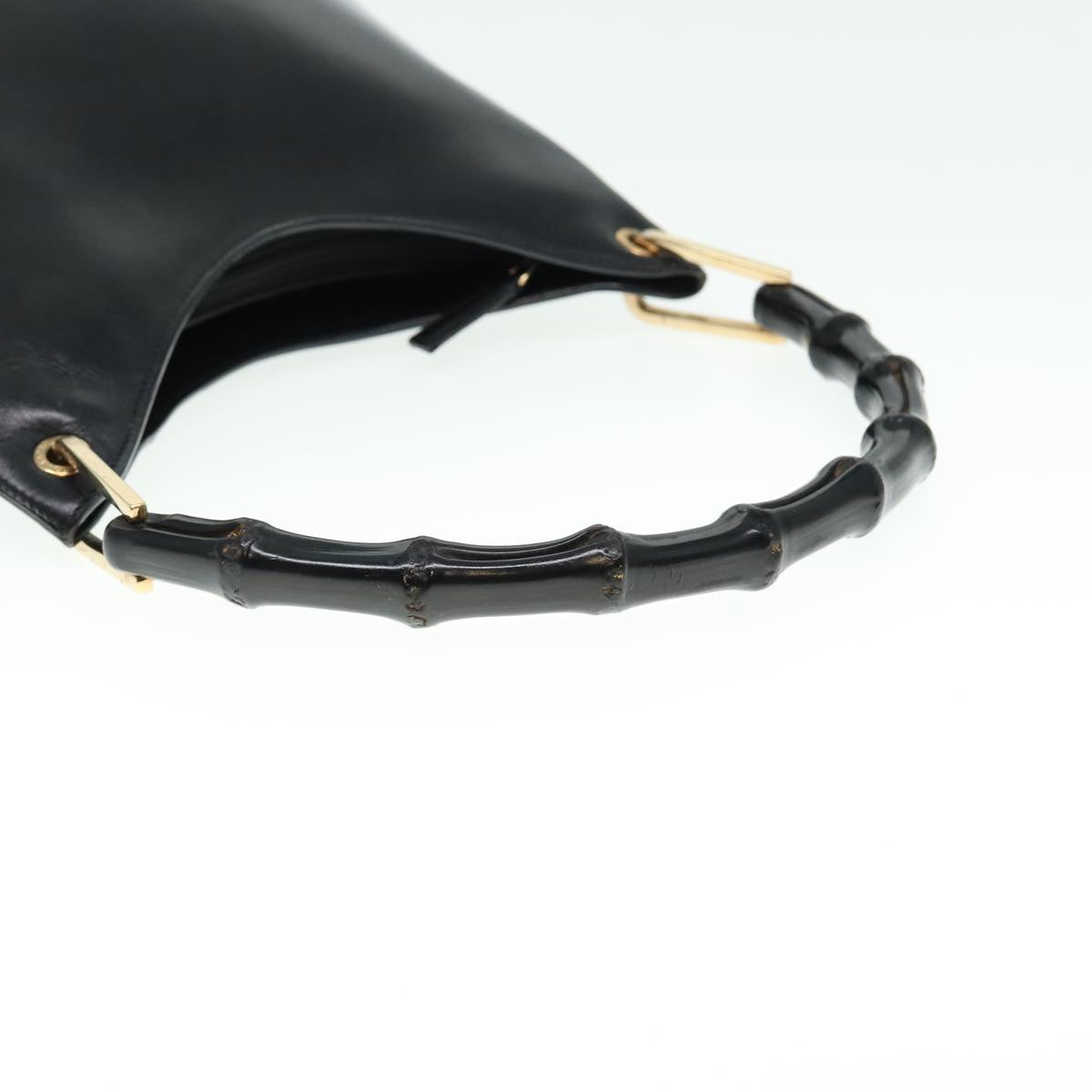 GUCCI Bamboo Shoulder Bag Leather Black 001 3007 3754 79162