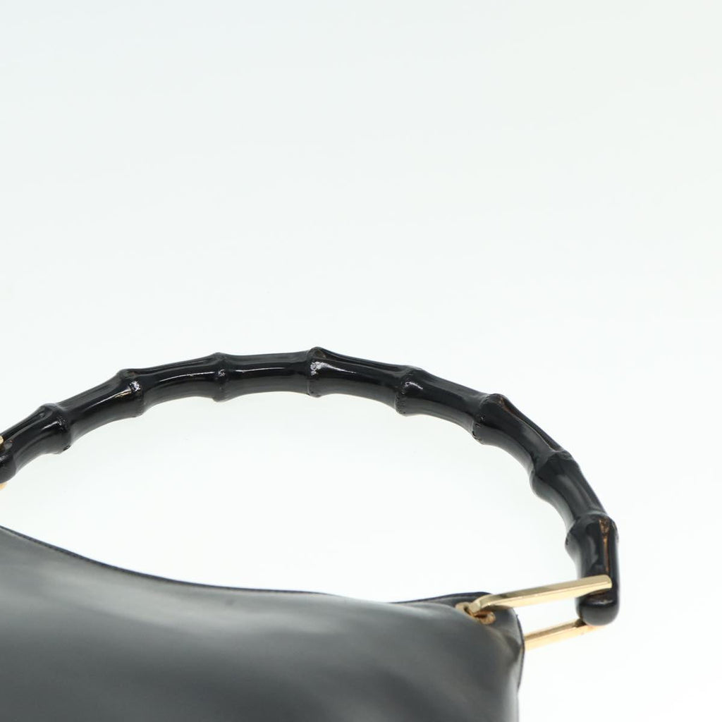 GUCCI Bamboo Shoulder Bag Leather Black 001 3007 3754 79162