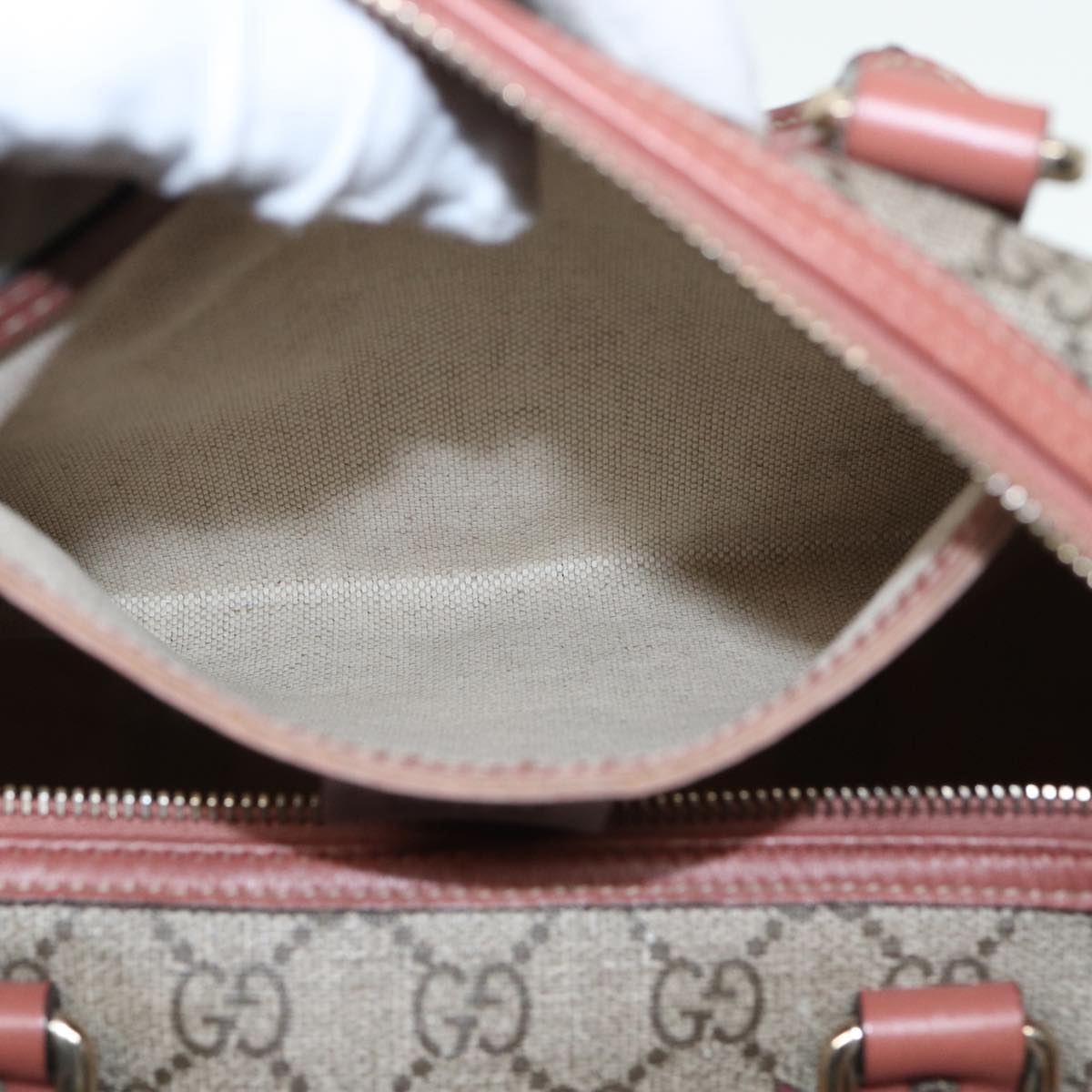GUCCI GG Supreme Hand Bag PVC Beige 193603 79167