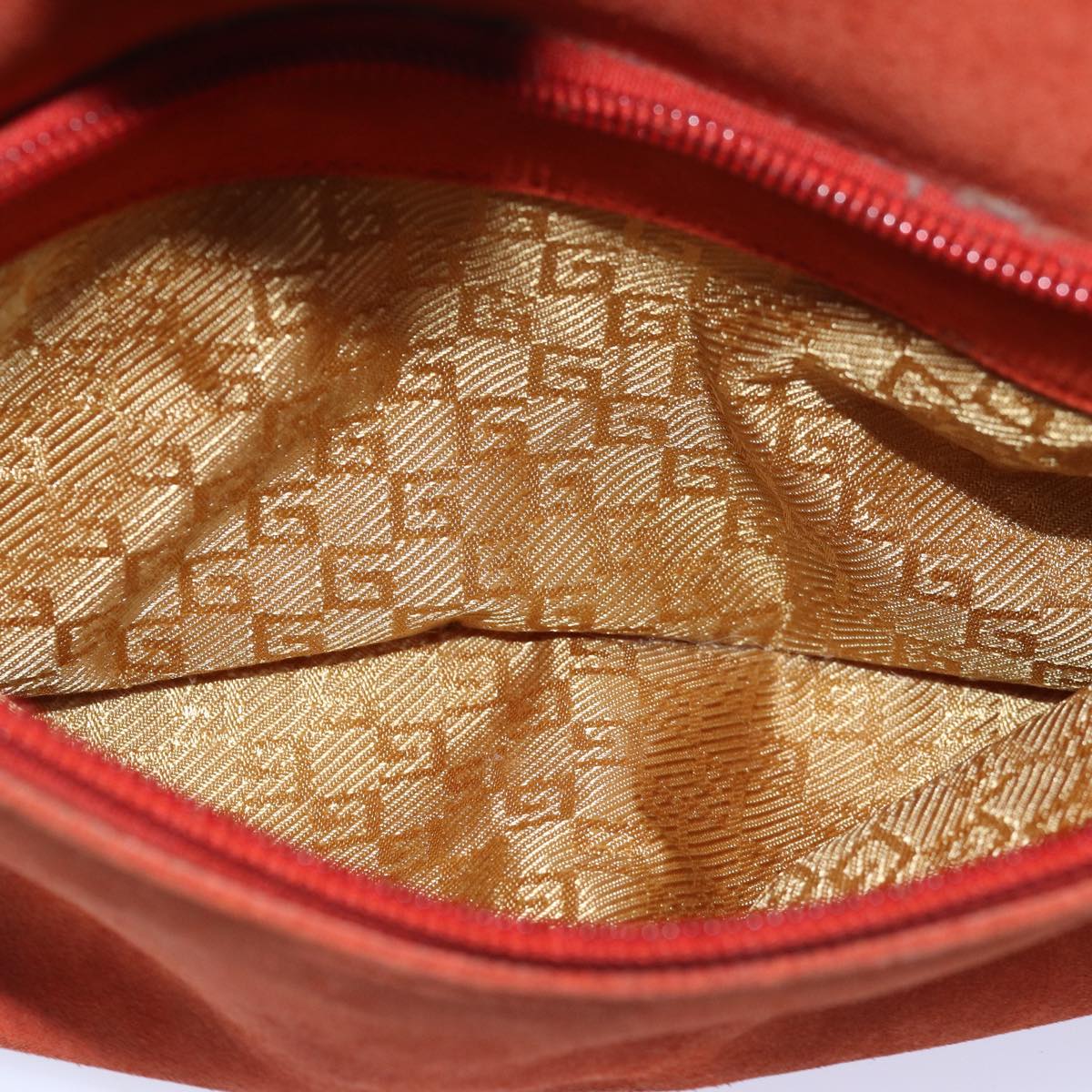 GUCCI Shoulder Bag Suede Orange 001 3386 79169
