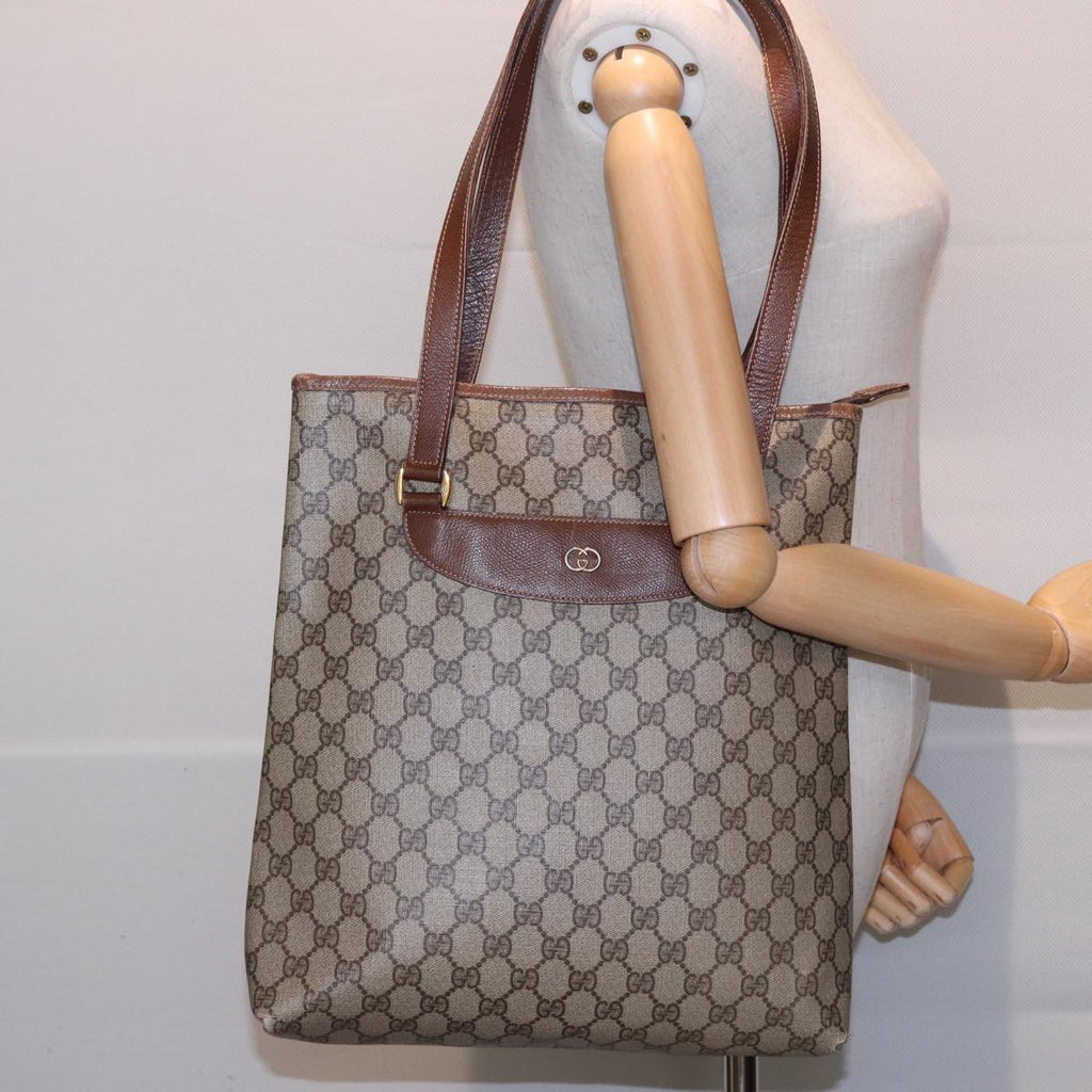 GUCCI GG Supreme Tote Bag PVC Leather Beige 002 123 6130 4021 79172