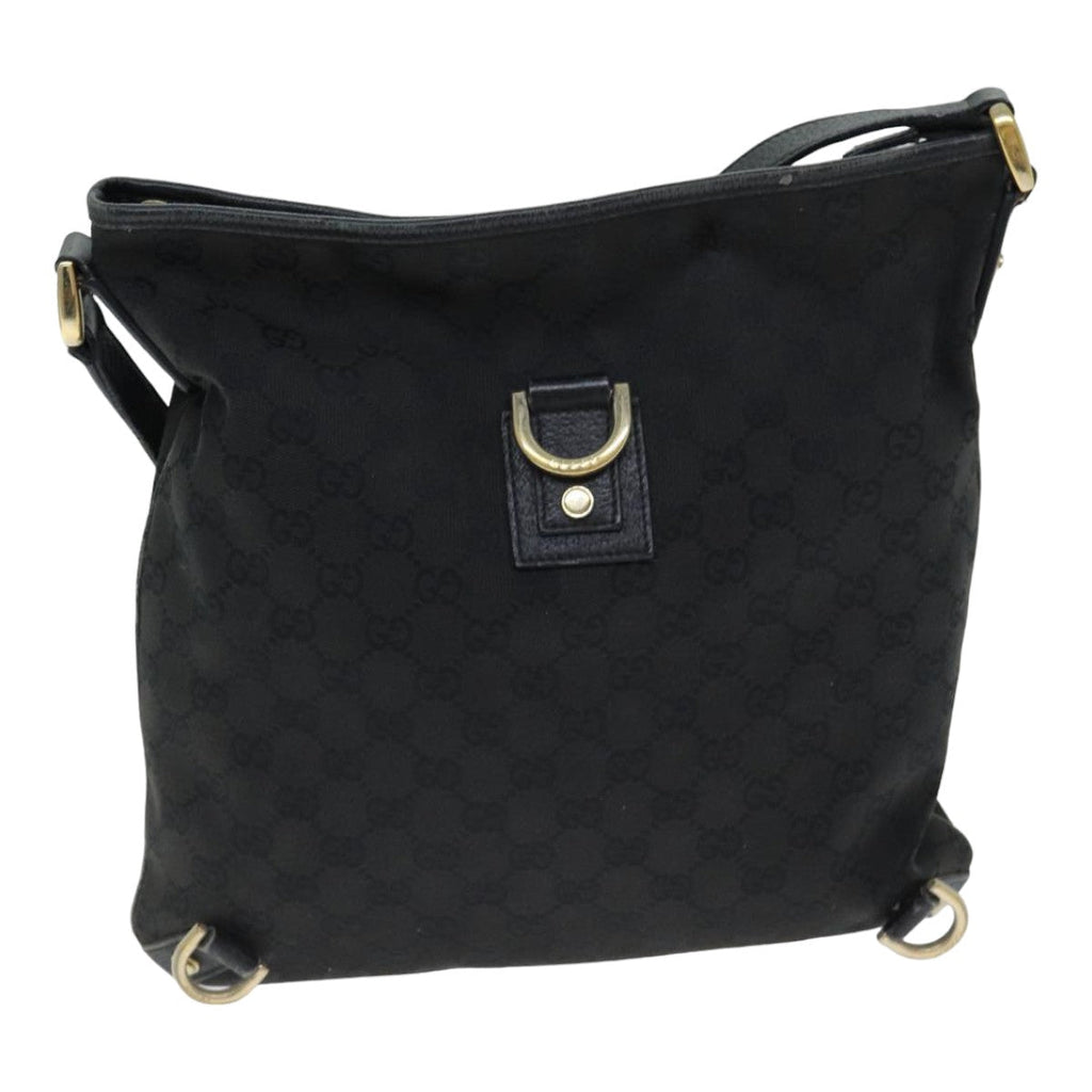 GUCCI GG Canvas Shoulder Bag Black 131326 79173
