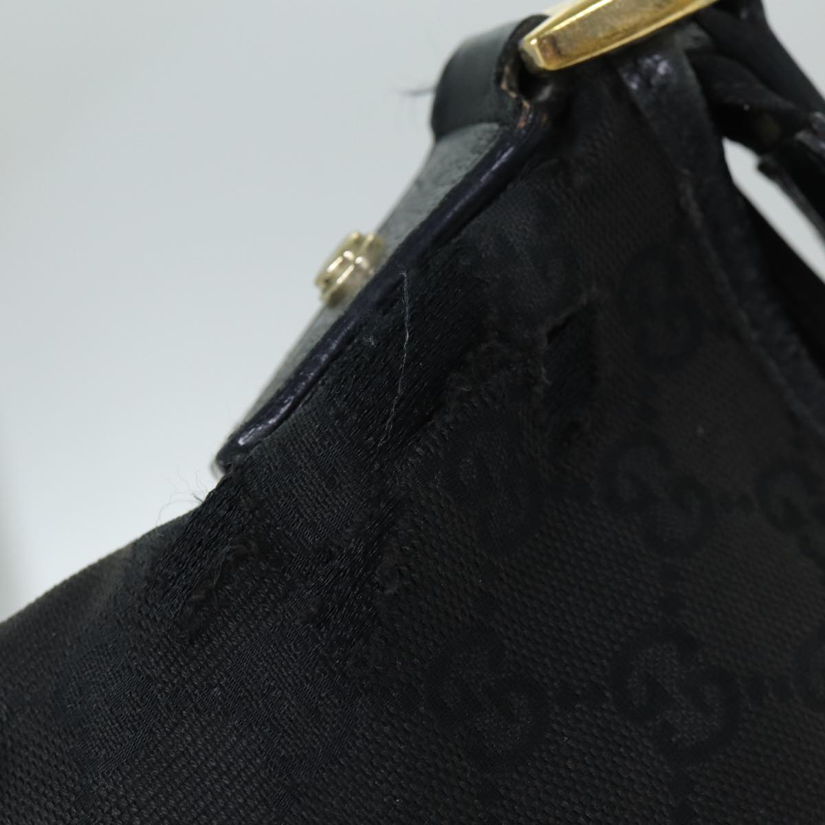 GUCCI GG Canvas Shoulder Bag Black 131326 79173