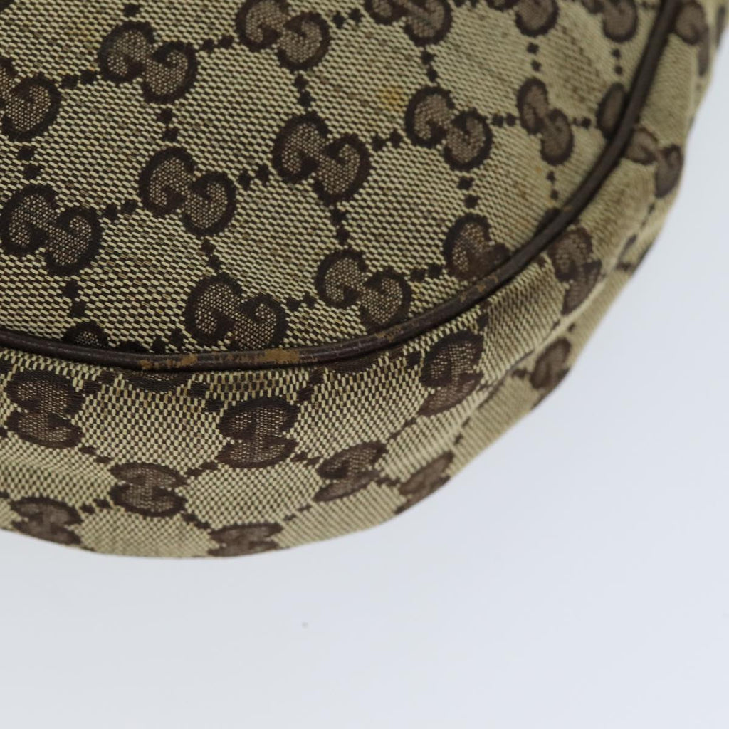 GUCCI GG Canvas Shoulder Bag Beige Brown 122790 79174