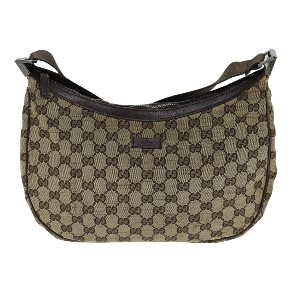GUCCI GG Canvas Shoulder Bag Beige Brown 122790 79174