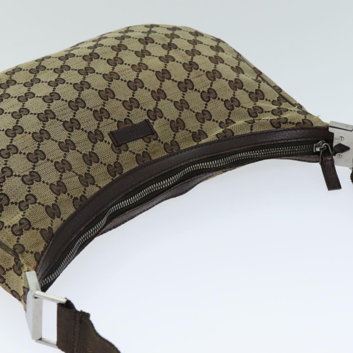 GUCCI GG Canvas Shoulder Bag Beige Brown 122790 79174