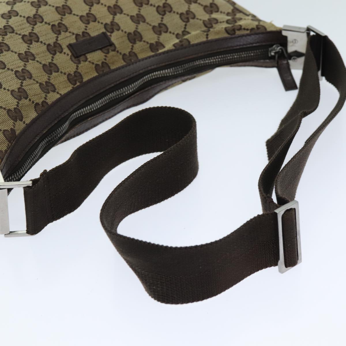 GUCCI GG Canvas Shoulder Bag Beige Brown 122790 79174