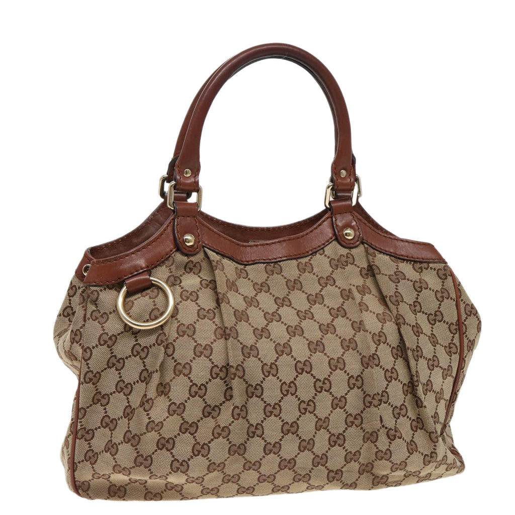 GUCCI GG Canvas Hand Bag Beige 211944 79175