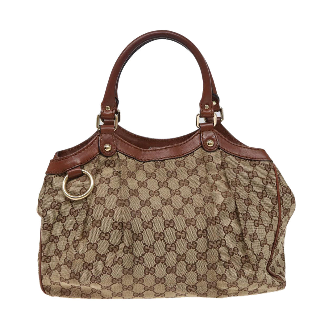 GUCCI GG Canvas Hand Bag Beige 211944 79175