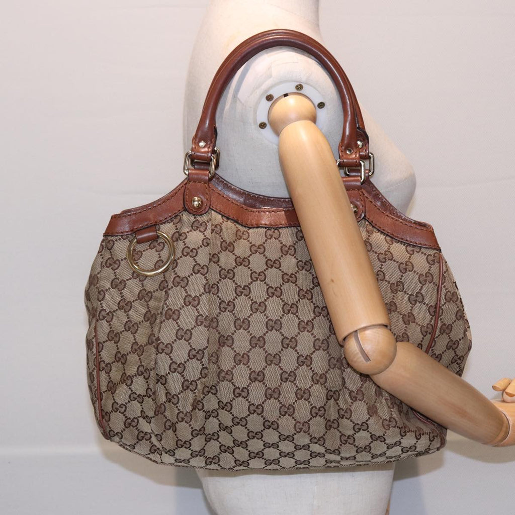 GUCCI GG Canvas Hand Bag Beige 211944 79175