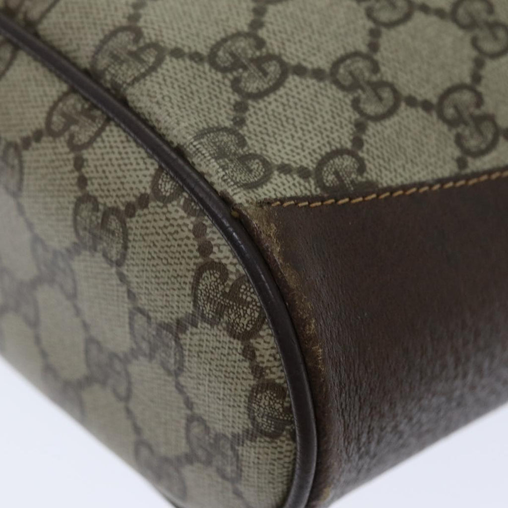GUCCI GG Supreme Web Sherry Line Shoulder Bag PVC Leather Beige 79176