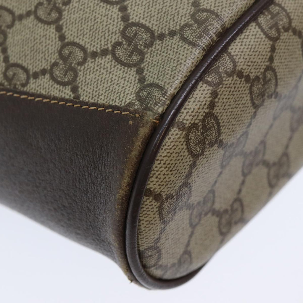 GUCCI GG Supreme Web Sherry Line Shoulder Bag PVC Leather Beige 79176