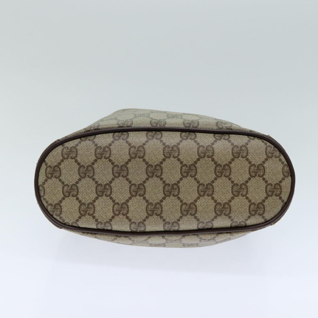 GUCCI GG Supreme Web Sherry Line Shoulder Bag PVC Leather Beige 79176