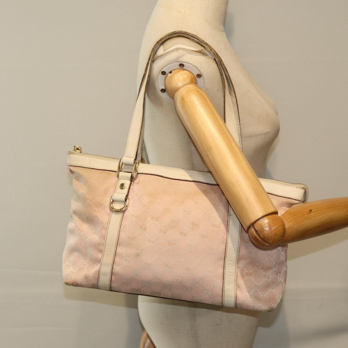 GUCCI GG Canvas Tote Bag Pink 141470 79177