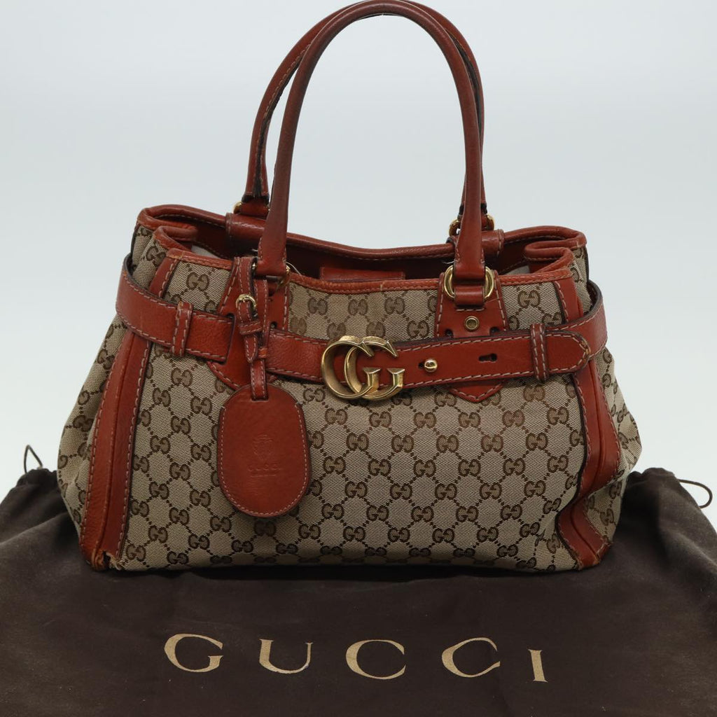 GUCCI GG Canvas Hand Bag Beige 247183 79179