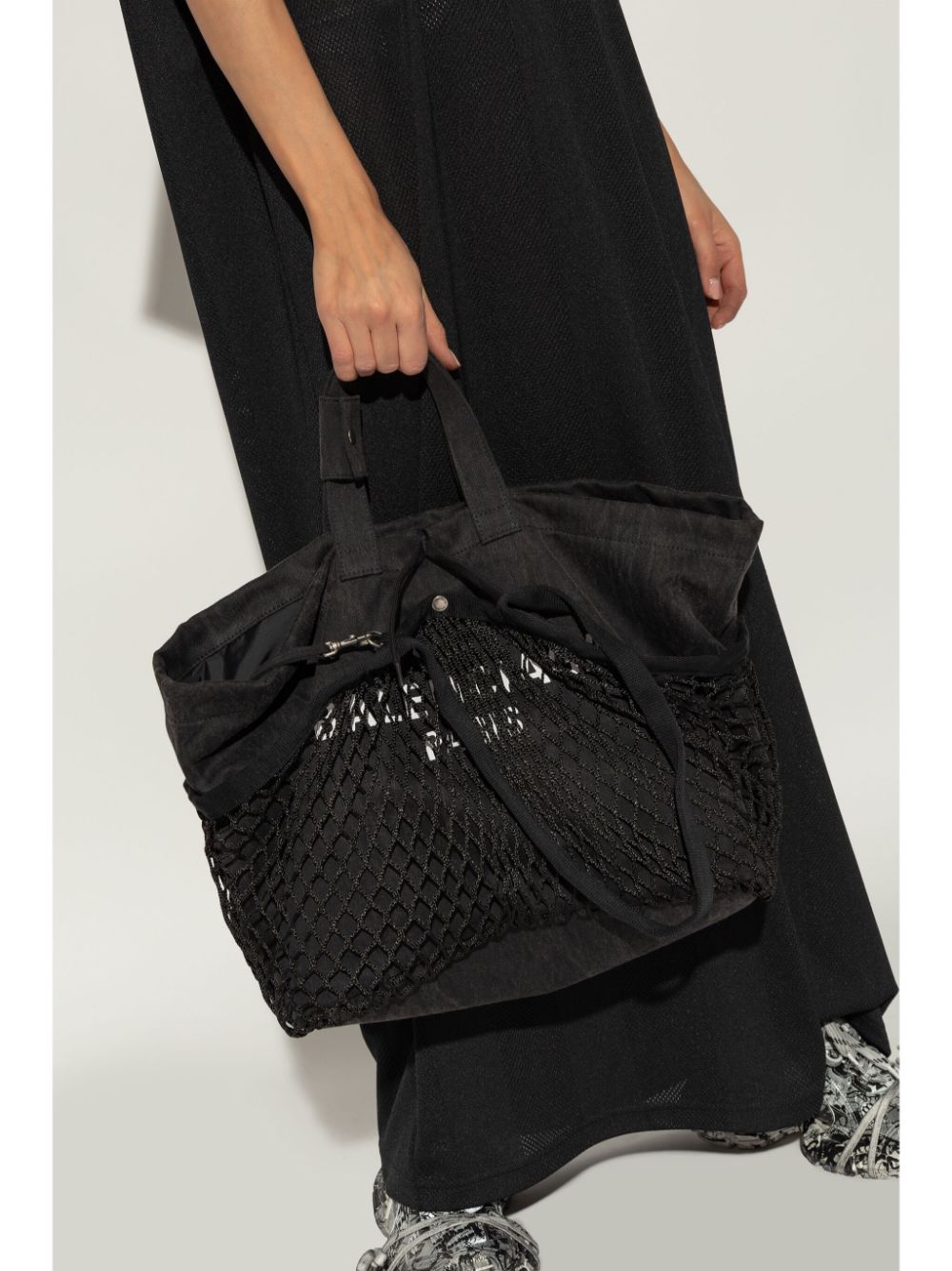 CANVAS FISHNET LAYER LOGO PRINT BAG
