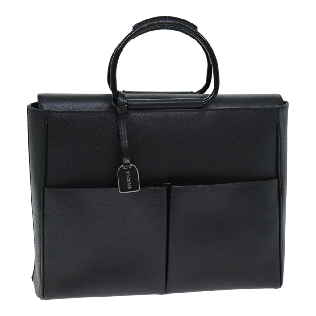 GUCCI Hand Bag Leather Black 79182