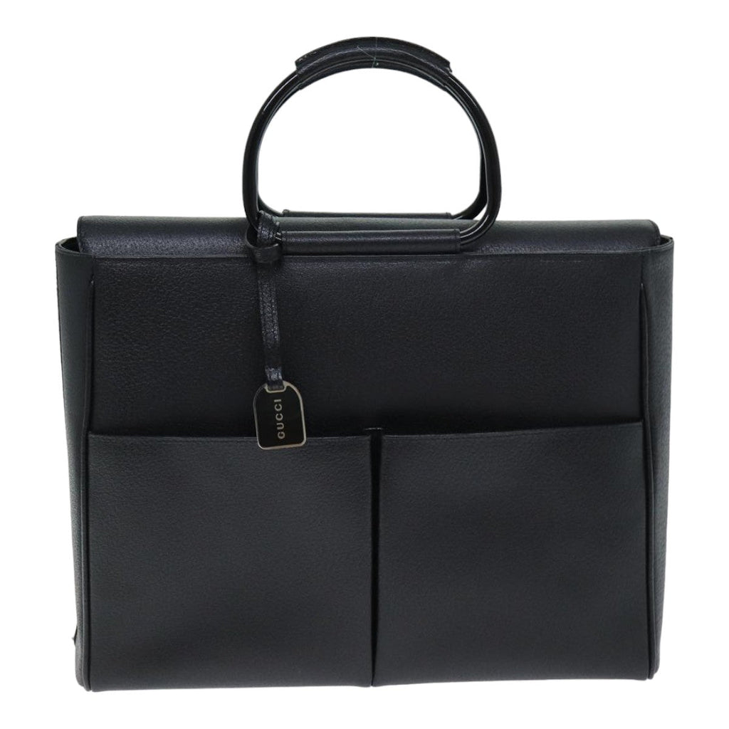 GUCCI Hand Bag Leather Black 79182