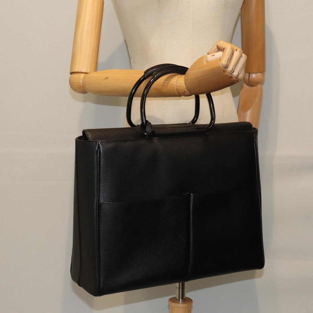 GUCCI Hand Bag Leather Black 79182