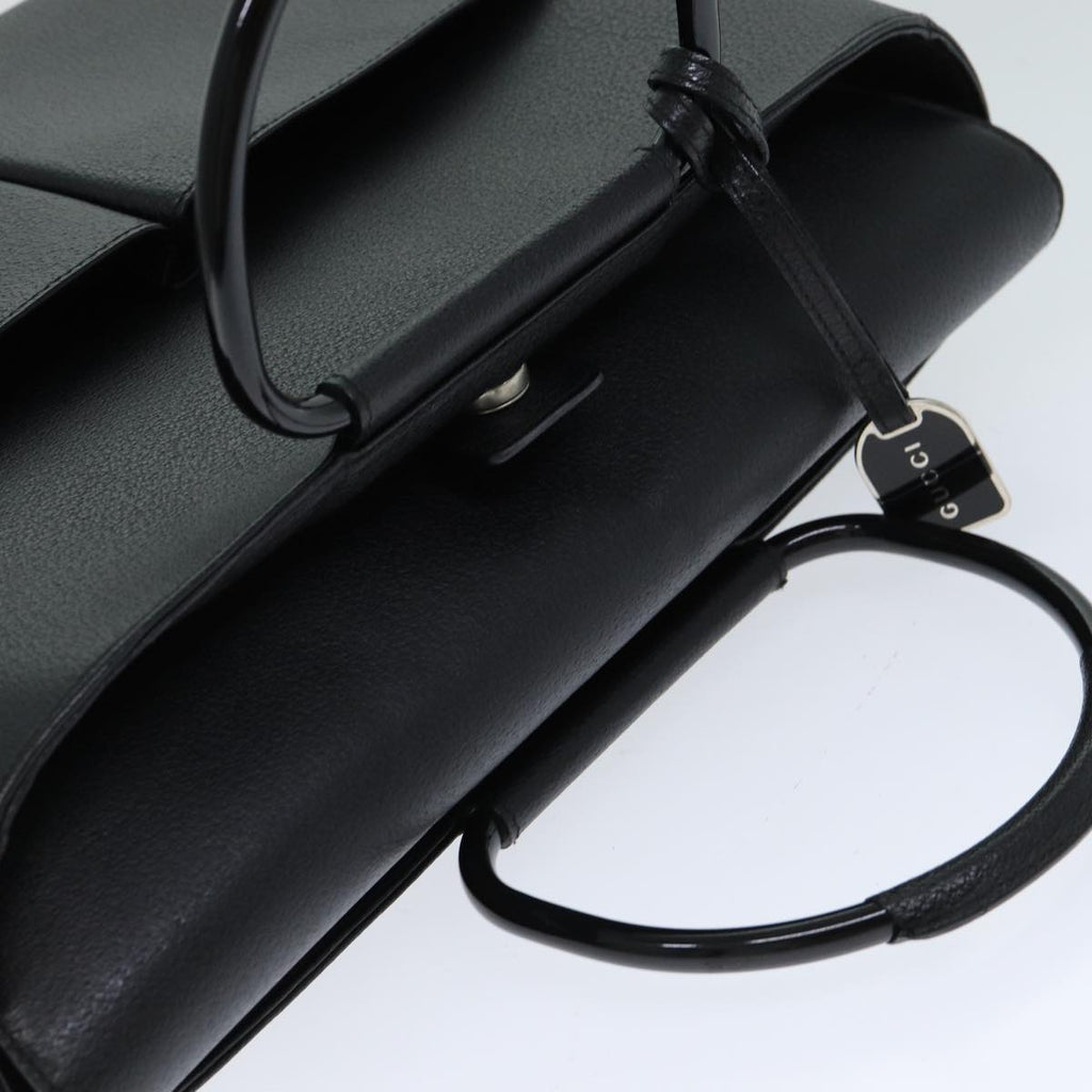 GUCCI Hand Bag Leather Black 79182