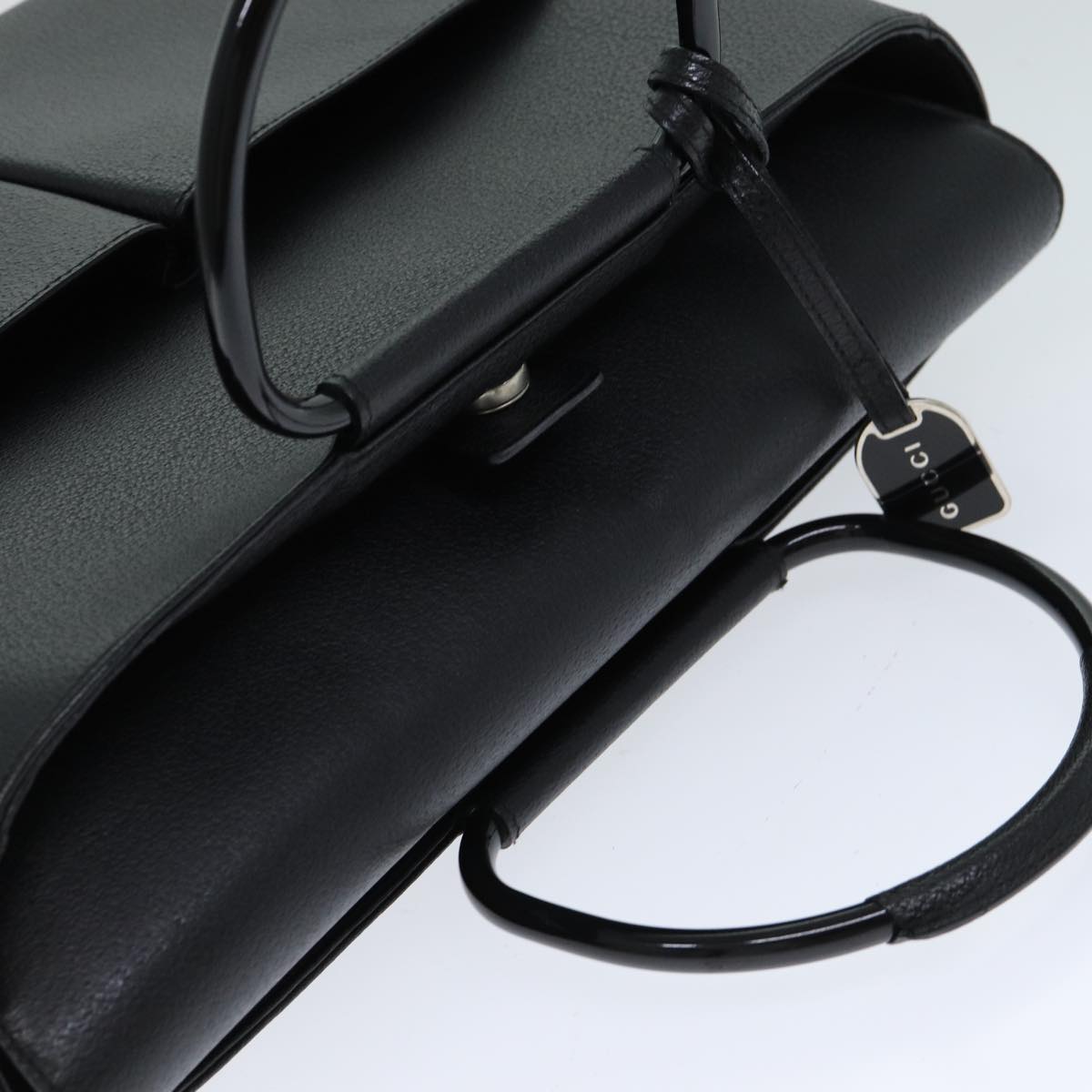 GUCCI Hand Bag Leather Black 79182