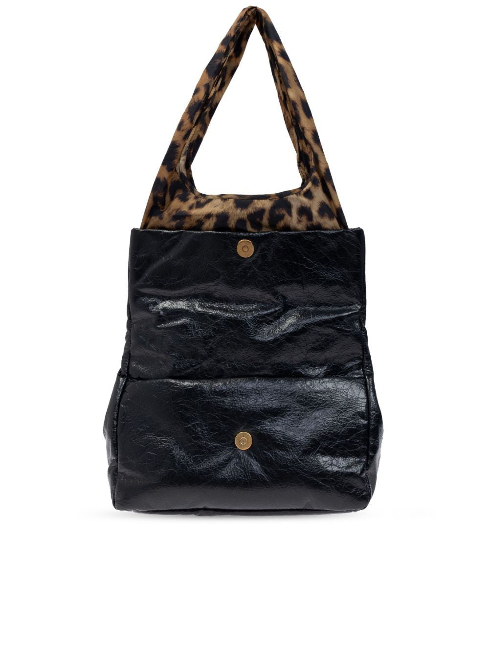 MONACO S BLACK BAG WITH LEOPARD HANDLES