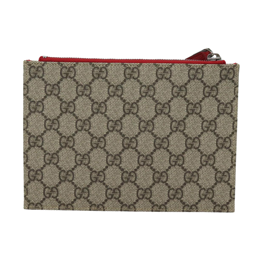 GUCCI GG Supreme Butterfly Clutch Bag PVC Beige 550781 79205