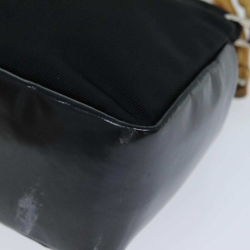 GUCCI Bamboo Hand Bag Nylon Black 000 1014 0575 5 79211
