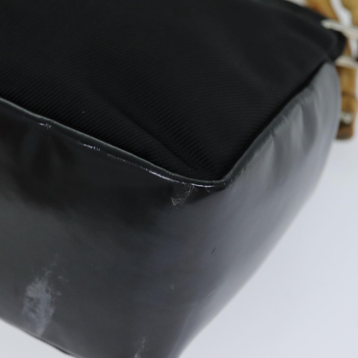 GUCCI Bamboo Hand Bag Nylon Black 000 1014 0575 5 79211