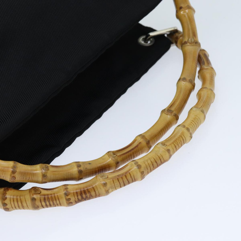 GUCCI Bamboo Hand Bag Nylon Black 000 1014 0575 5 79211