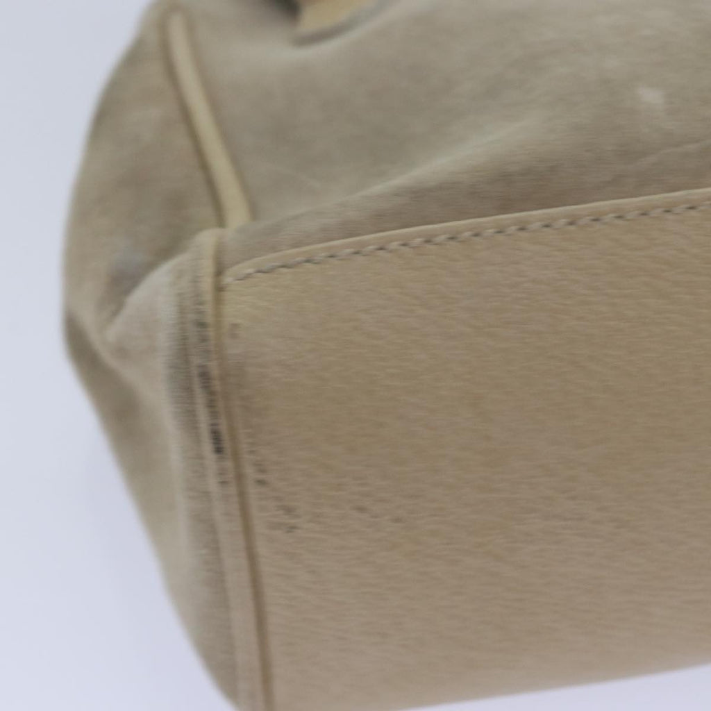 GUCCI Bamboo Hand Bag Suede 2way Beige 79215