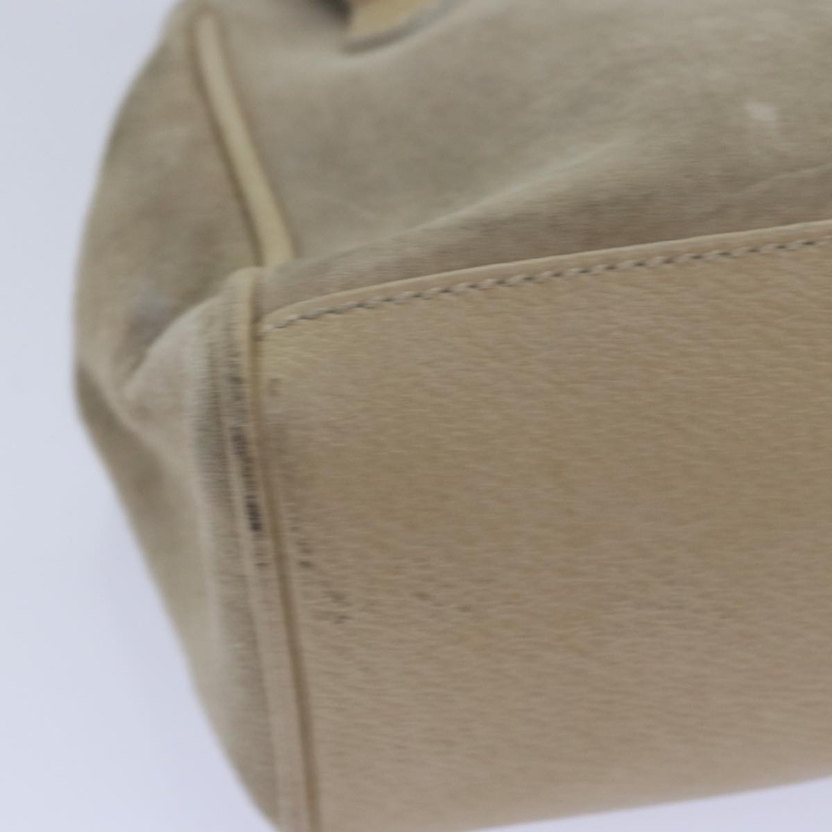 GUCCI Bamboo Hand Bag Suede 2way Beige 79215