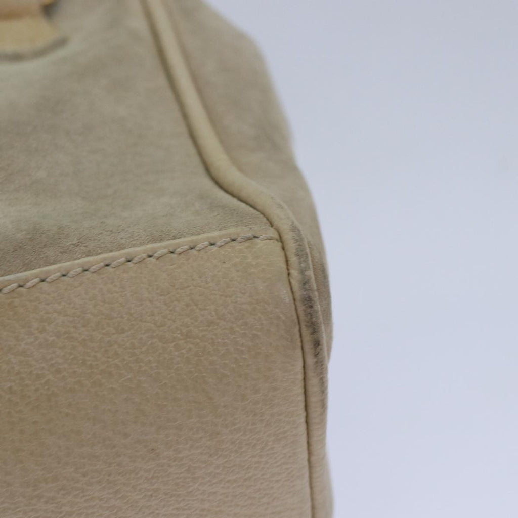 GUCCI Bamboo Hand Bag Suede 2way Beige 79215