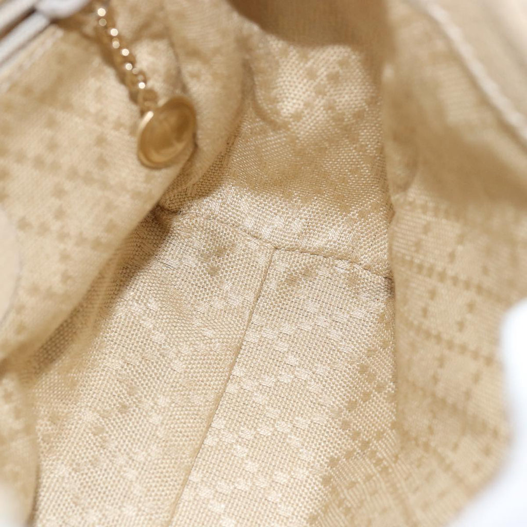 GUCCI Bamboo Hand Bag Suede 2way Beige 79215