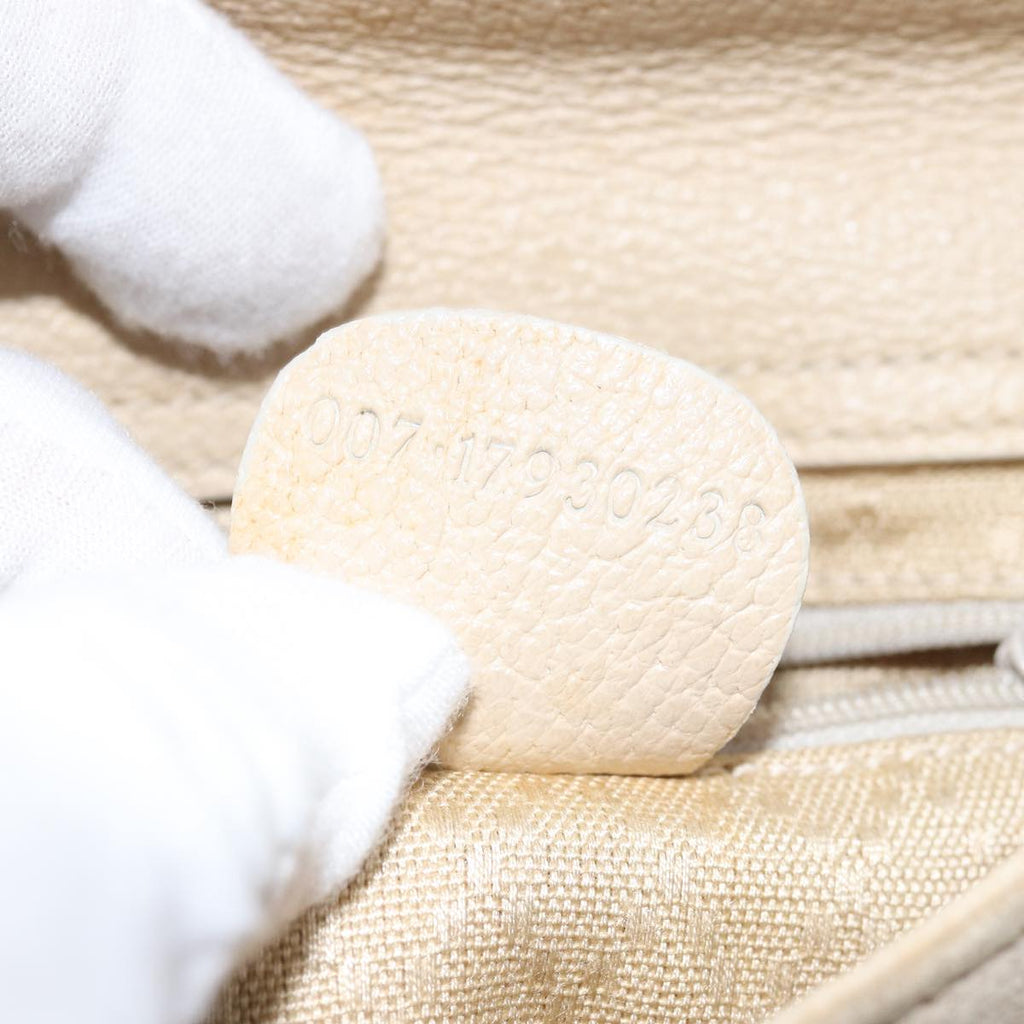 GUCCI Bamboo Hand Bag Suede 2way Beige 79215