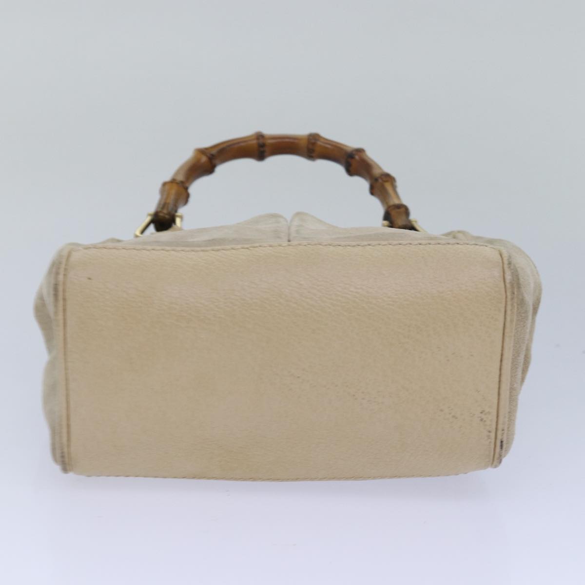 GUCCI Bamboo Hand Bag Suede 2way Beige 79215