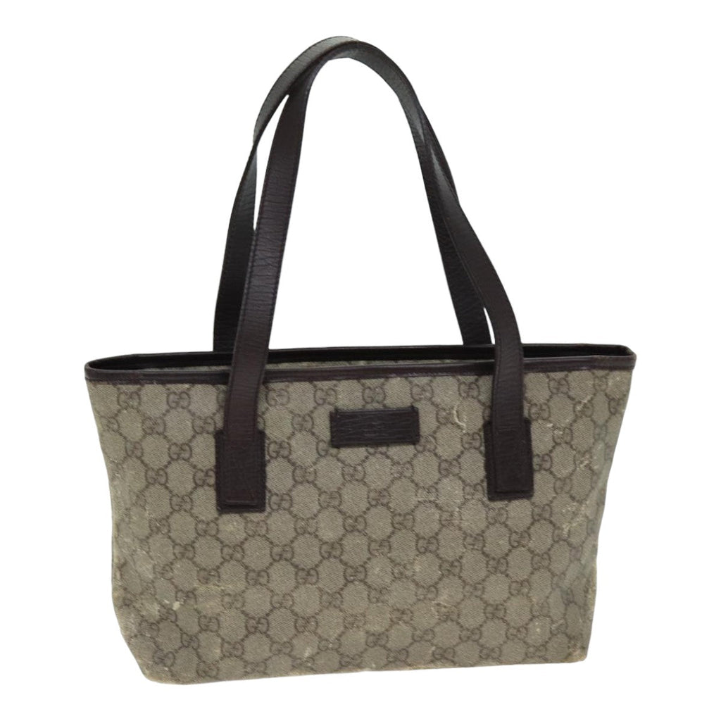 GUCCI GG Supreme Tote Bag PVC Leather Beige Brown 181086 79290