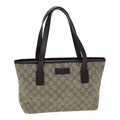 GUCCI GG Supreme Tote Bag PVC Leather Beige Brown 181086 79290