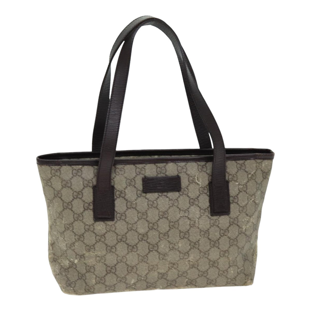 GUCCI GG Supreme Tote Bag PVC Leather Beige Brown 181086 79290