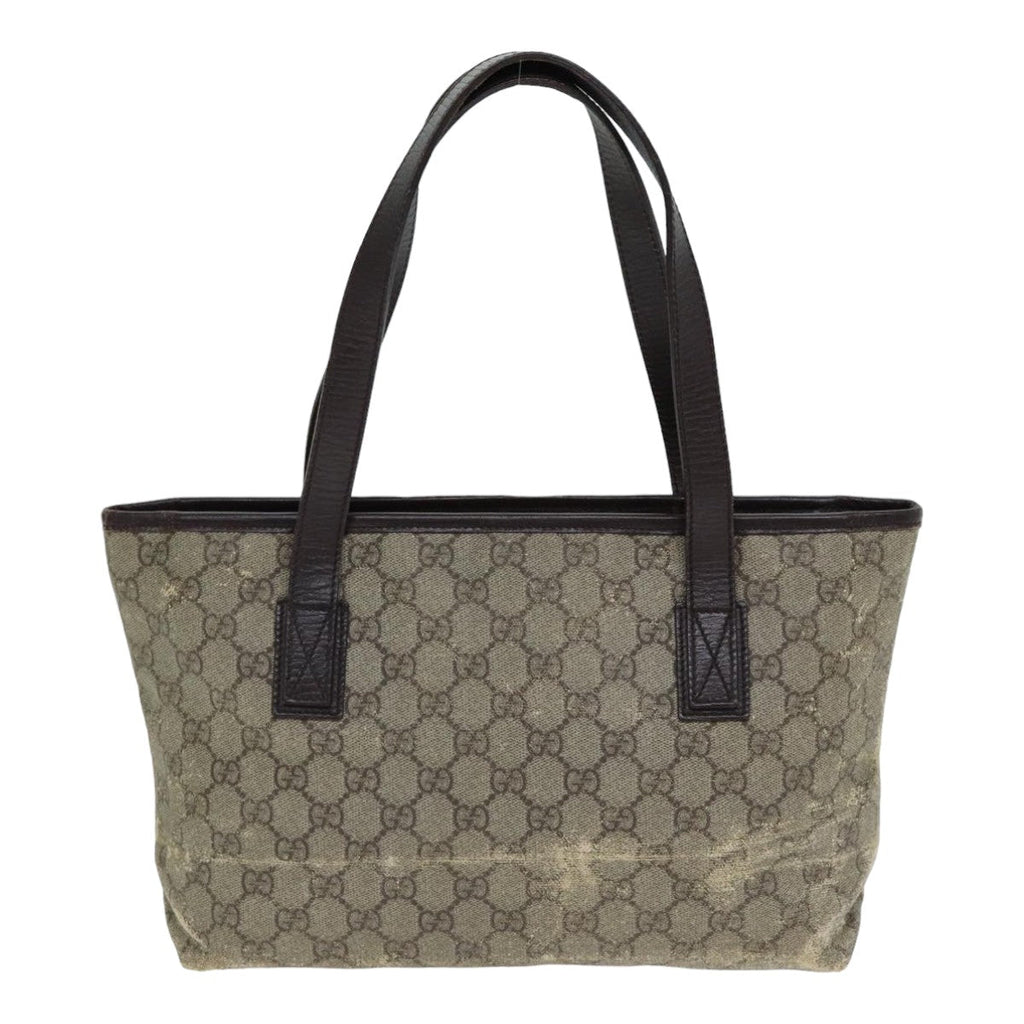 GUCCI GG Supreme Tote Bag PVC Leather Beige Brown 181086 79290