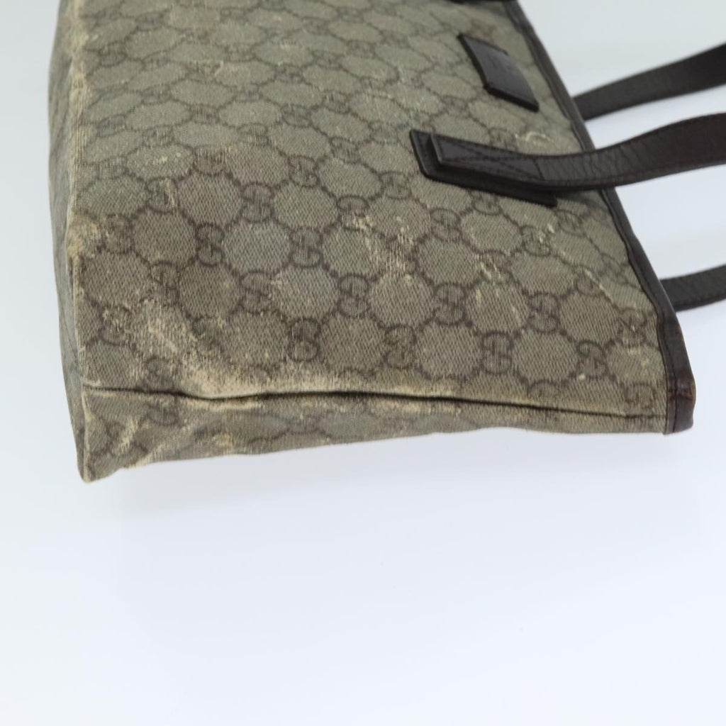 GUCCI GG Supreme Tote Bag PVC Leather Beige Brown 181086 79290